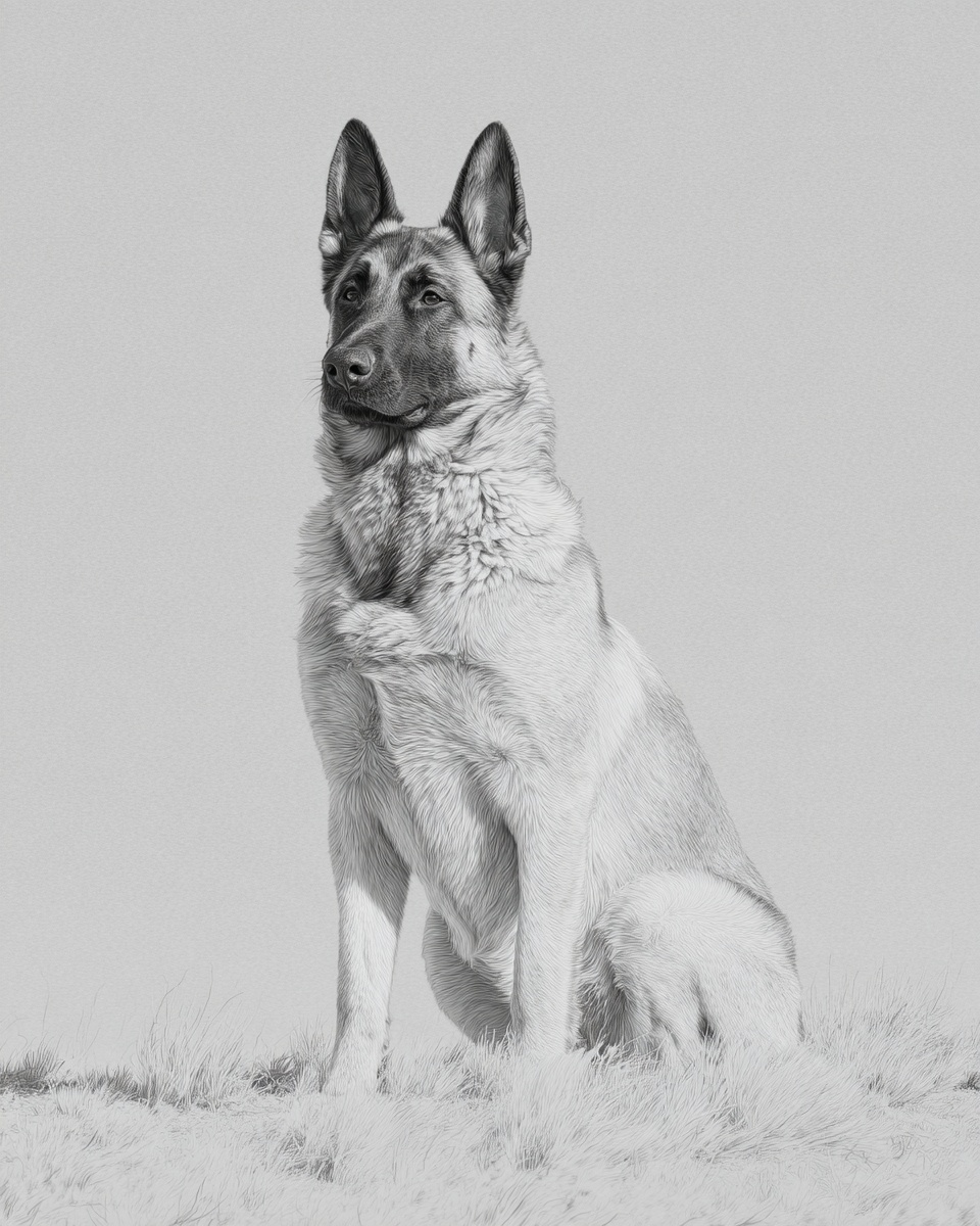 Belgian Malinois, illustration, with black mask, smooth coat, in black, brindle Belgian Malinois, illustration, with black mask, smooth coat, in black, brindle