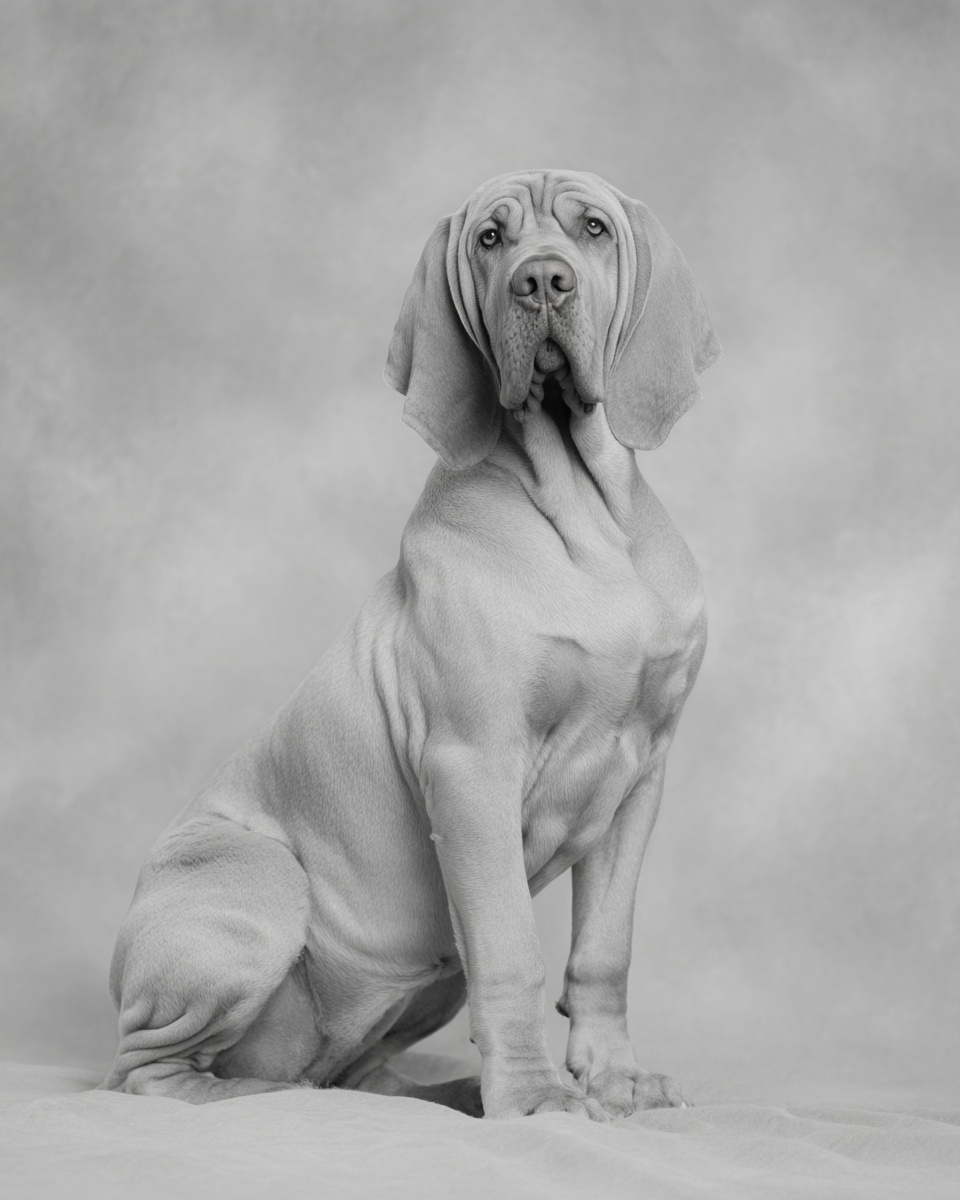 Bloodhound, illustration, with solid, smooth coat, in black & tan, liver & tan Bloodhound, illustration, with solid, smooth coat, in black & tan, liver & tan
