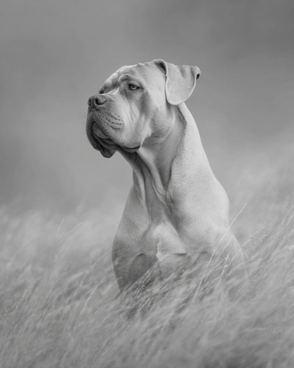 Cane Corso, illustration, with black mask, smooth coat, in black, fawn Cane Corso, illustration, with black mask, smooth coat, in black, fawn