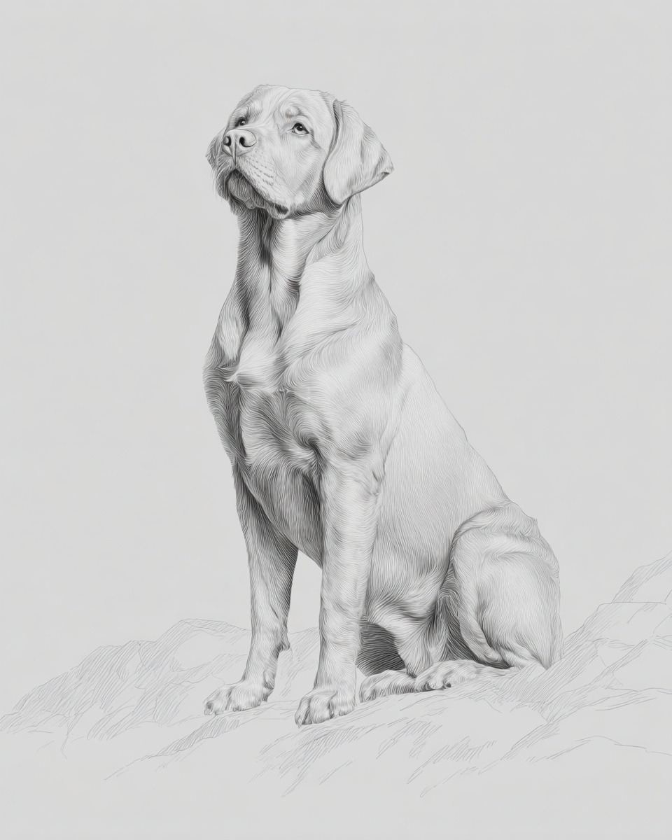 Chesapeake Bay Retriever, illustration, with white markings, wavy, wiry coat, in brown, dark brown Chesapeake Bay Retriever, illustration, with white markings, wavy, wiry coat, in brown, dark brown