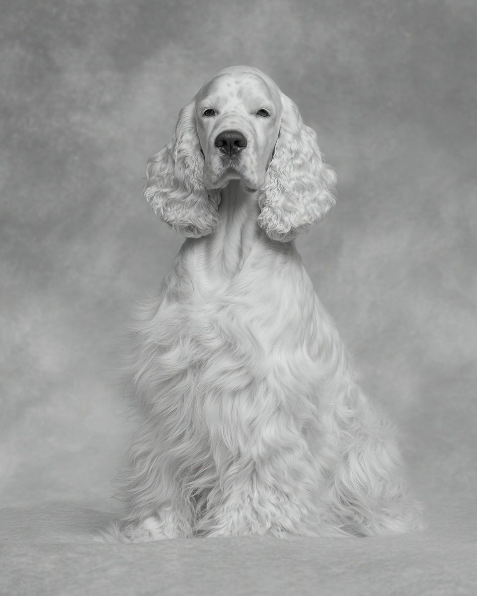 English Setter, illustration, double, silky coat, in blue belton, lemon belton English Setter, illustration, double, silky coat, in blue belton, lemon belton