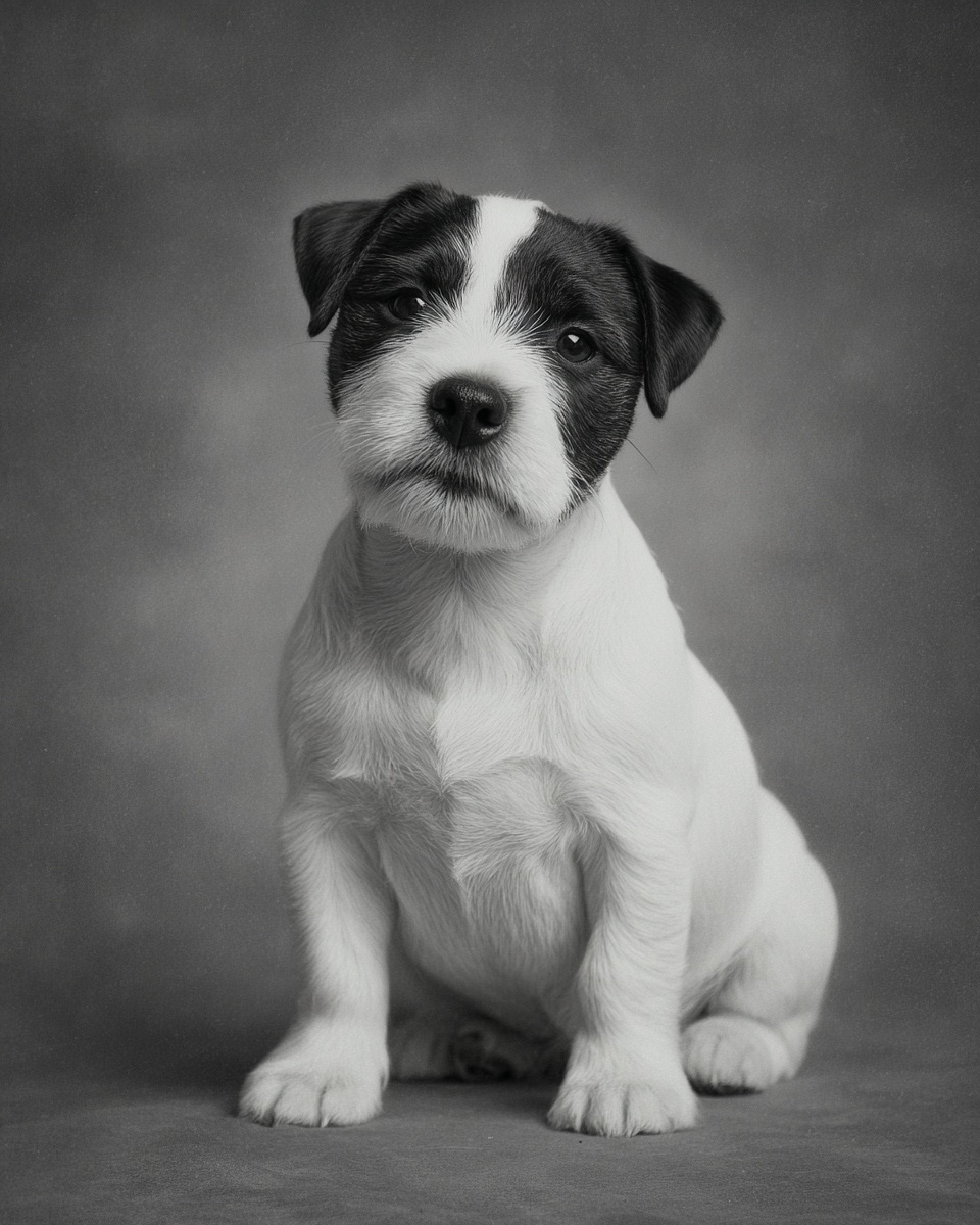 Jack Russell Terrier, illustration, with tan markings, smooth, rough, broken coat, in white Jack Russell Terrier, illustration, with tan markings, smooth, rough, broken coat, in white
