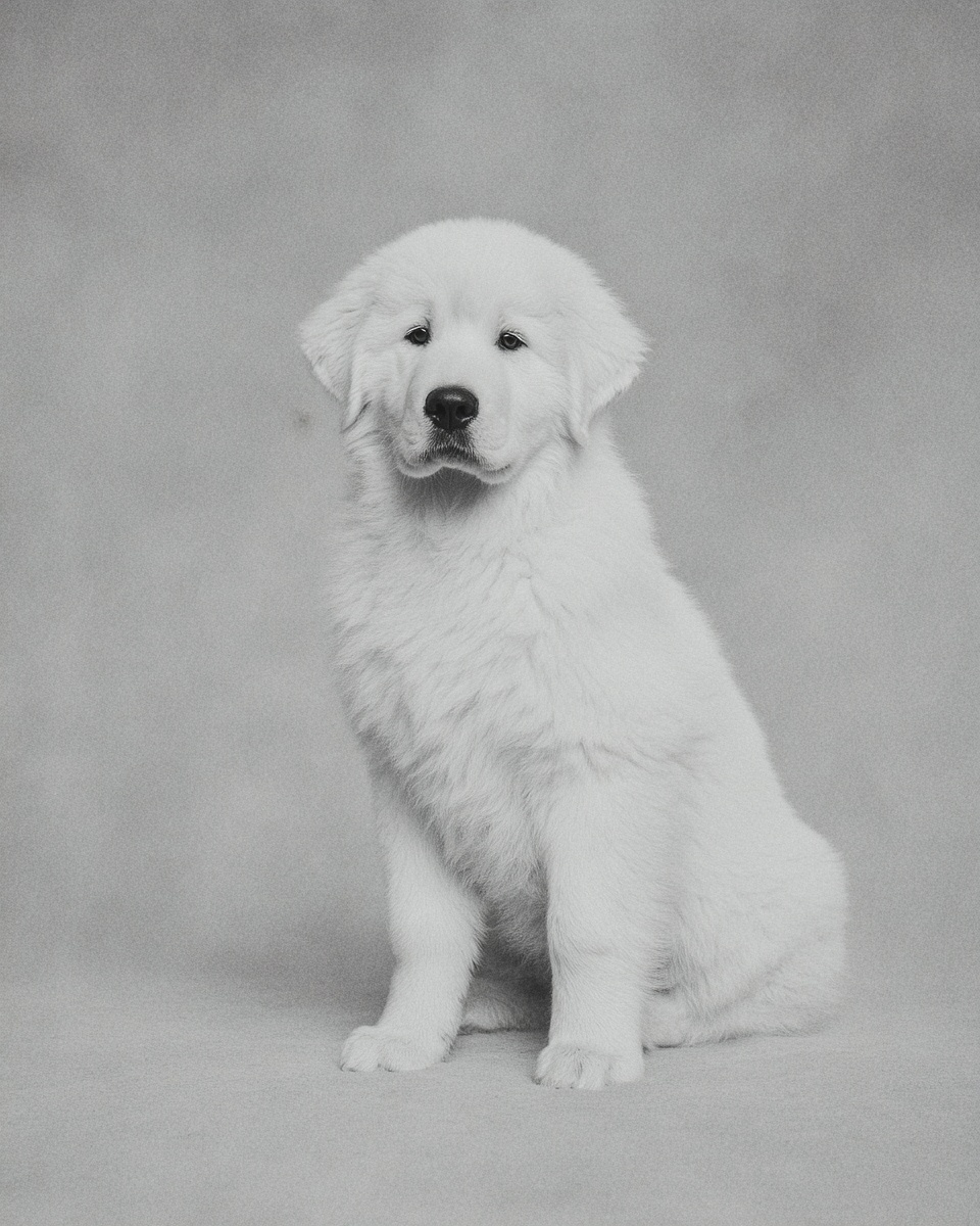 Kuvasz, illustration, double coat, in white Kuvasz, illustration, double coat, in white