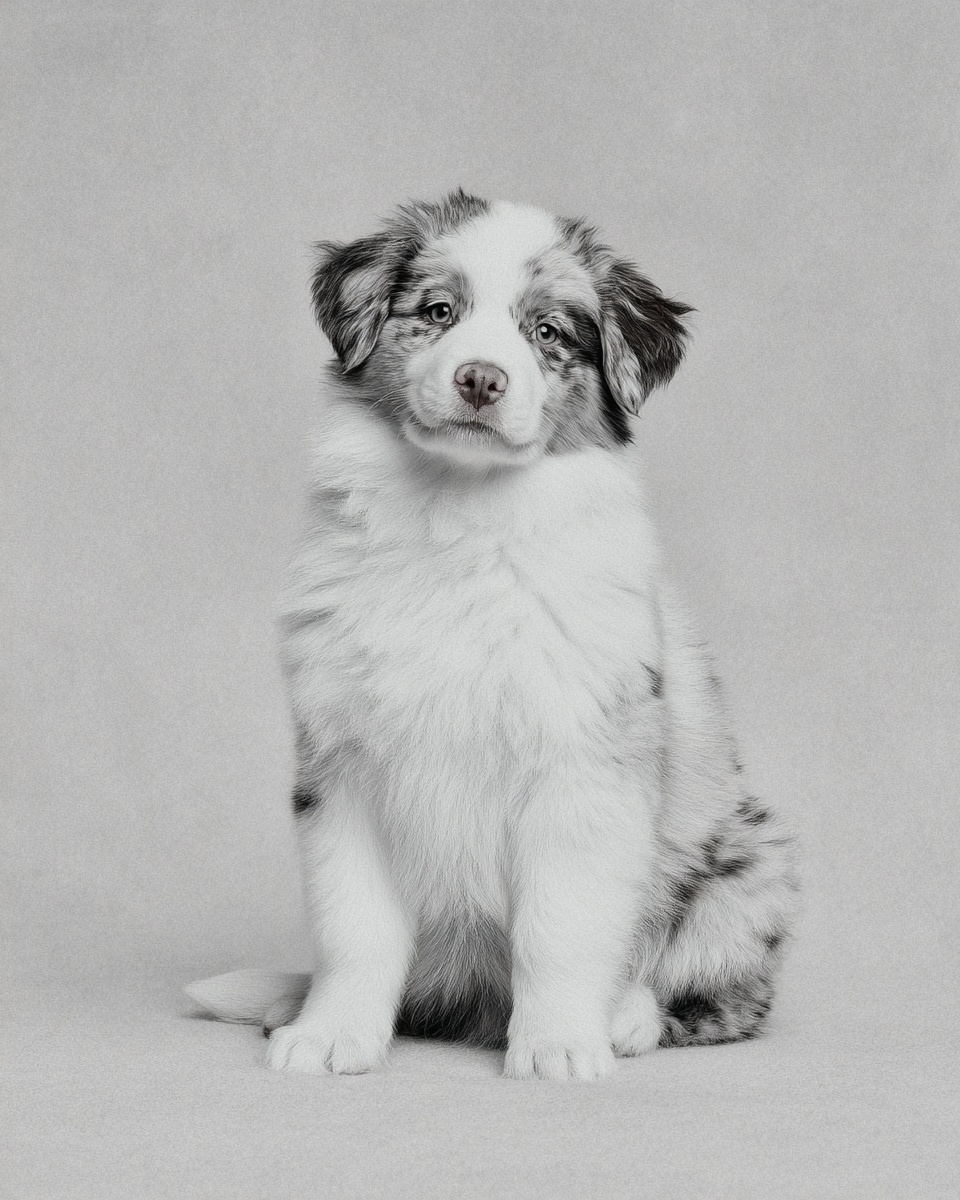 Drawing of Miniature Australian Shepherd dog breed