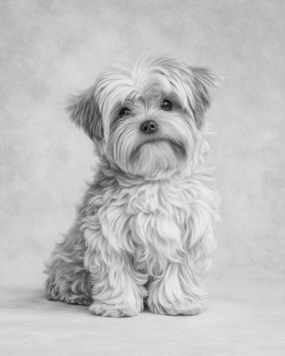 Yorkshire Terrier, illustration, silky coat, in black & tan, blue & gold Yorkshire Terrier, illustration, silky coat, in black & tan, blue & gold